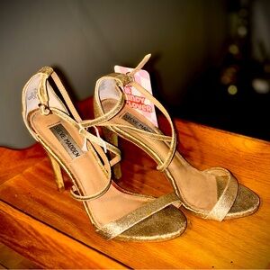Steve Madden gold glitter heels